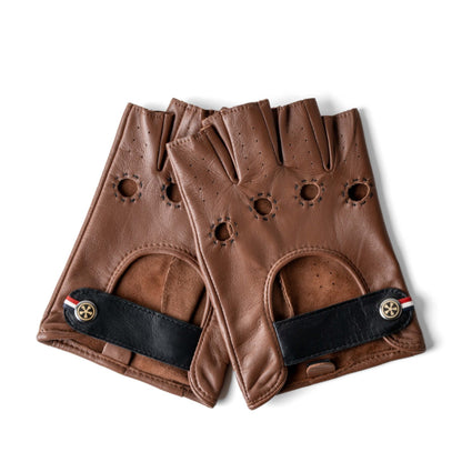 Fingerless Driving Gloves - Short Shifters Cognac